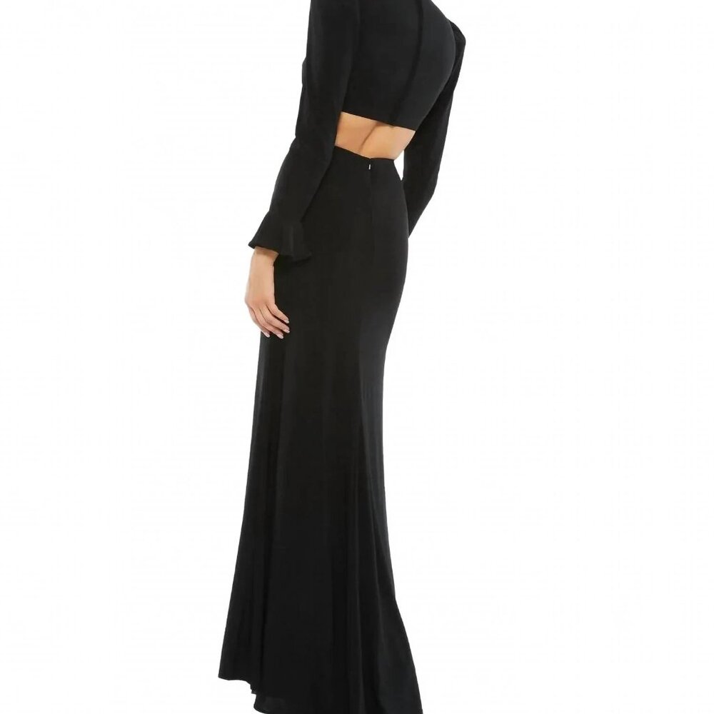 Mac Duggal 67944 Cut Out Waist Black Gown Evening Size 0,2,10,14 - Picture 2 of 3